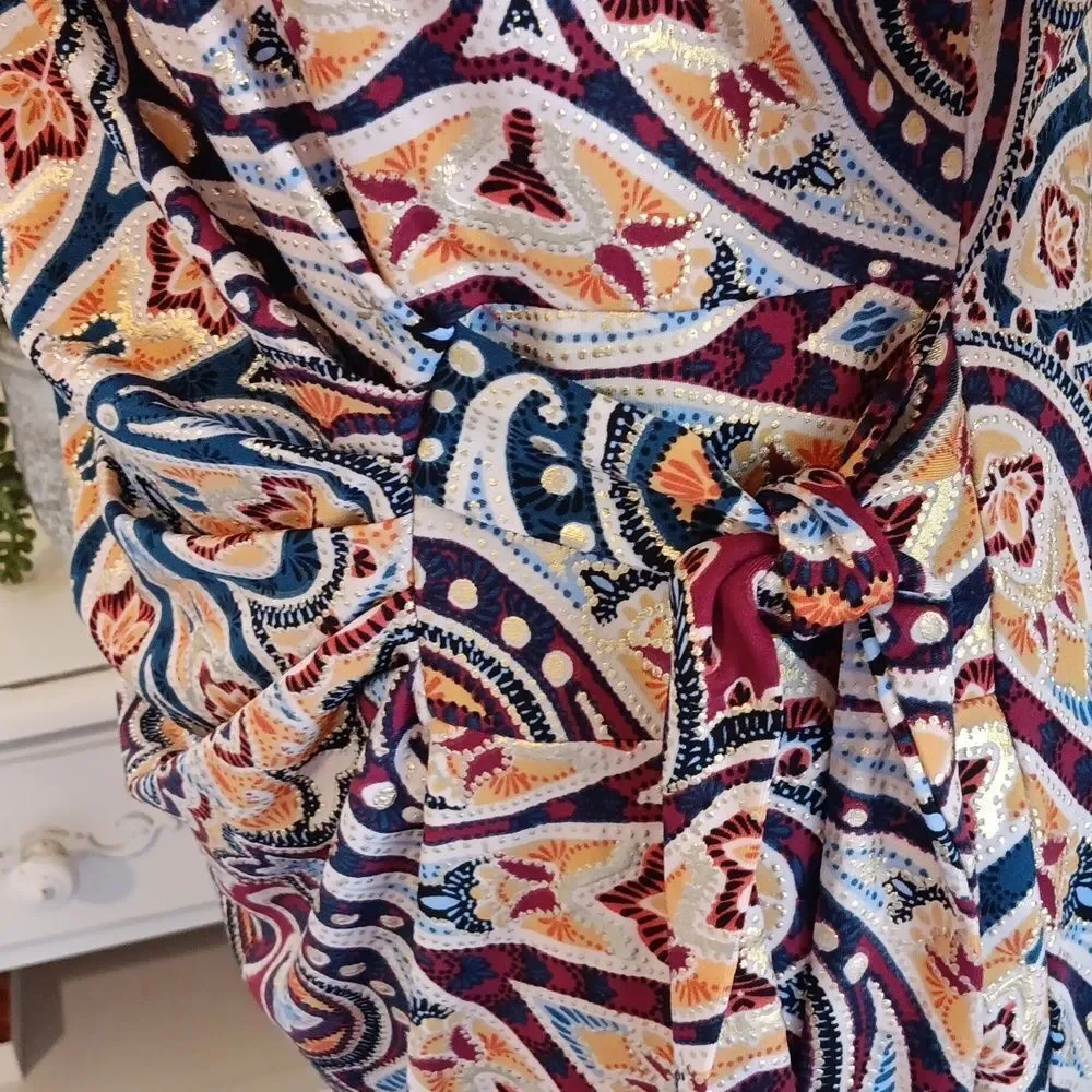 Shelby and Palmer Paisley Textured Soft Knit Dress. Boho. Arty. - Picture 5 of 12